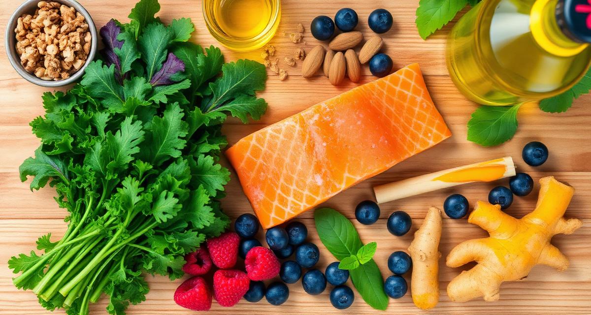 anti-inflammatory foods leafy greens salmon berries olive oil turmeric